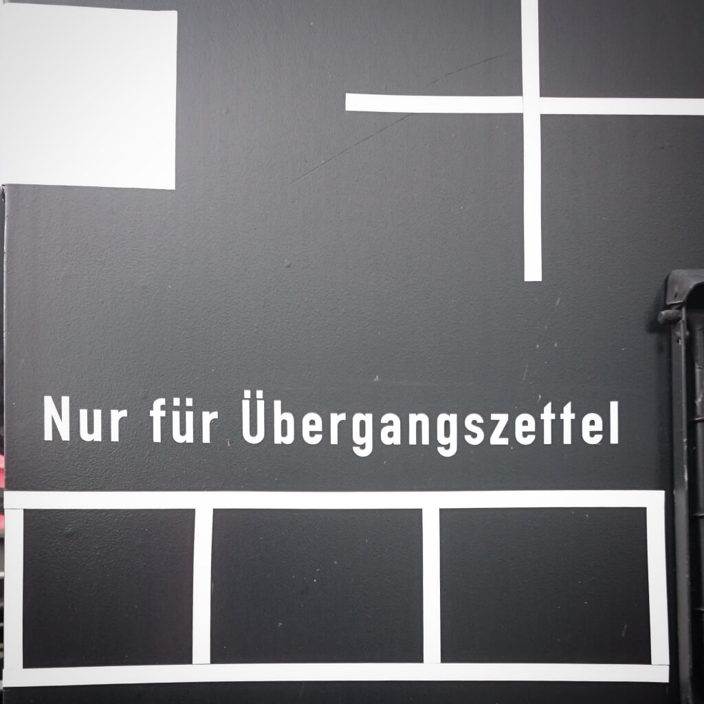 Schild Übergangszettel Historische Eisenbahn Mannheim Museum und Verein