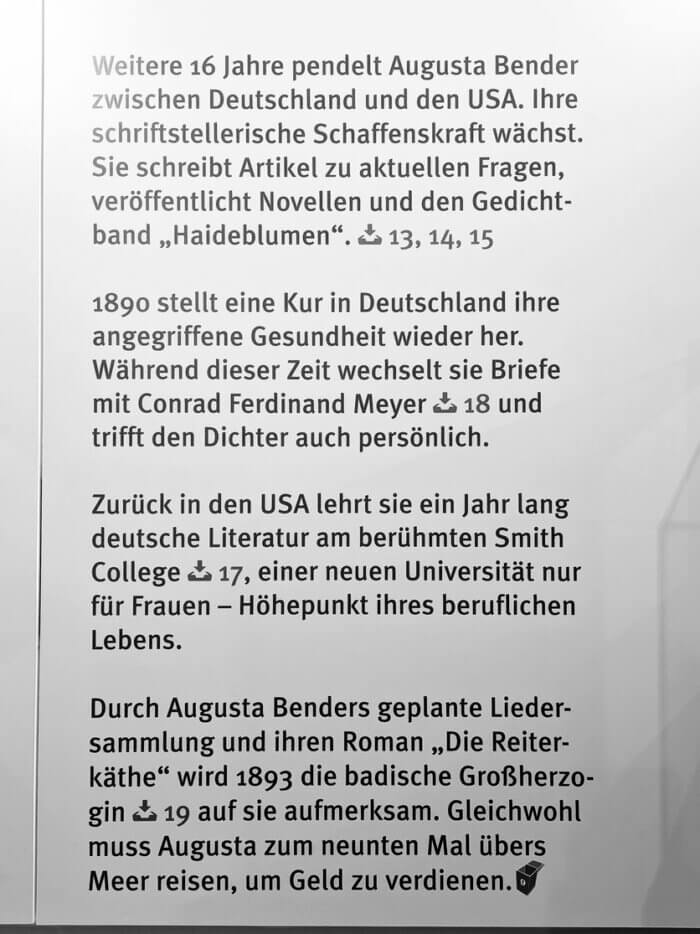 Aus der Biografie von Augusta Bender